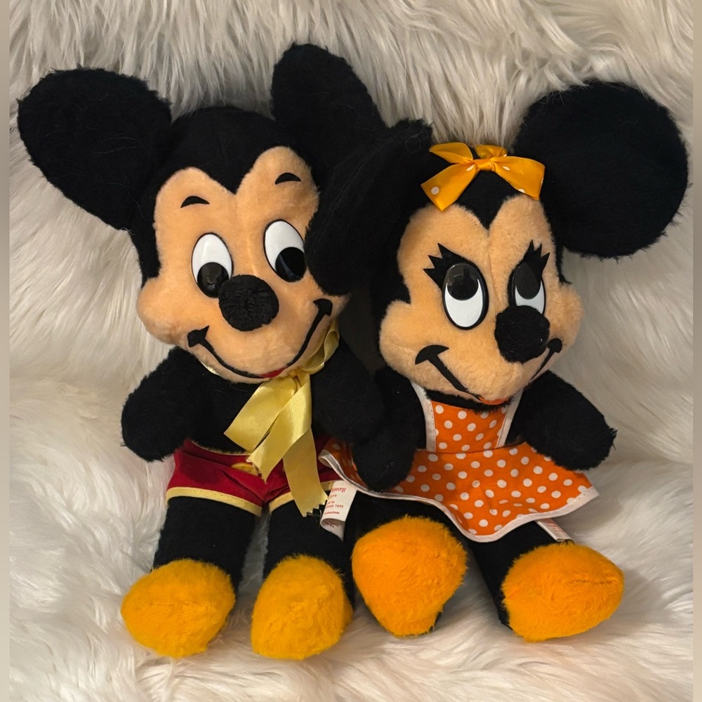 Vintage Disney Mickey and Minnie Plush Dolls
Used 1970’s